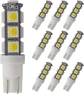 GRV T10 921 922 13-5050 SMD Super Bright 194 Wedge LED Light Bulbs for DC 12V RV Interior Ceiling Dome Light,Replacement for RV Camper Trailer Motorhome Boat Light Bulb,Cool White Pack of 10