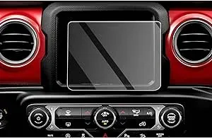 CDEFG for 2018 2019 2020 2021 2022 2023 Wrangler JL/Gladiator JT Center Control Touchscreen Navigation Touch Screen Protector, HD Clear Tempered Glass 9H Scratch Resistance (for 8.4" Screen)