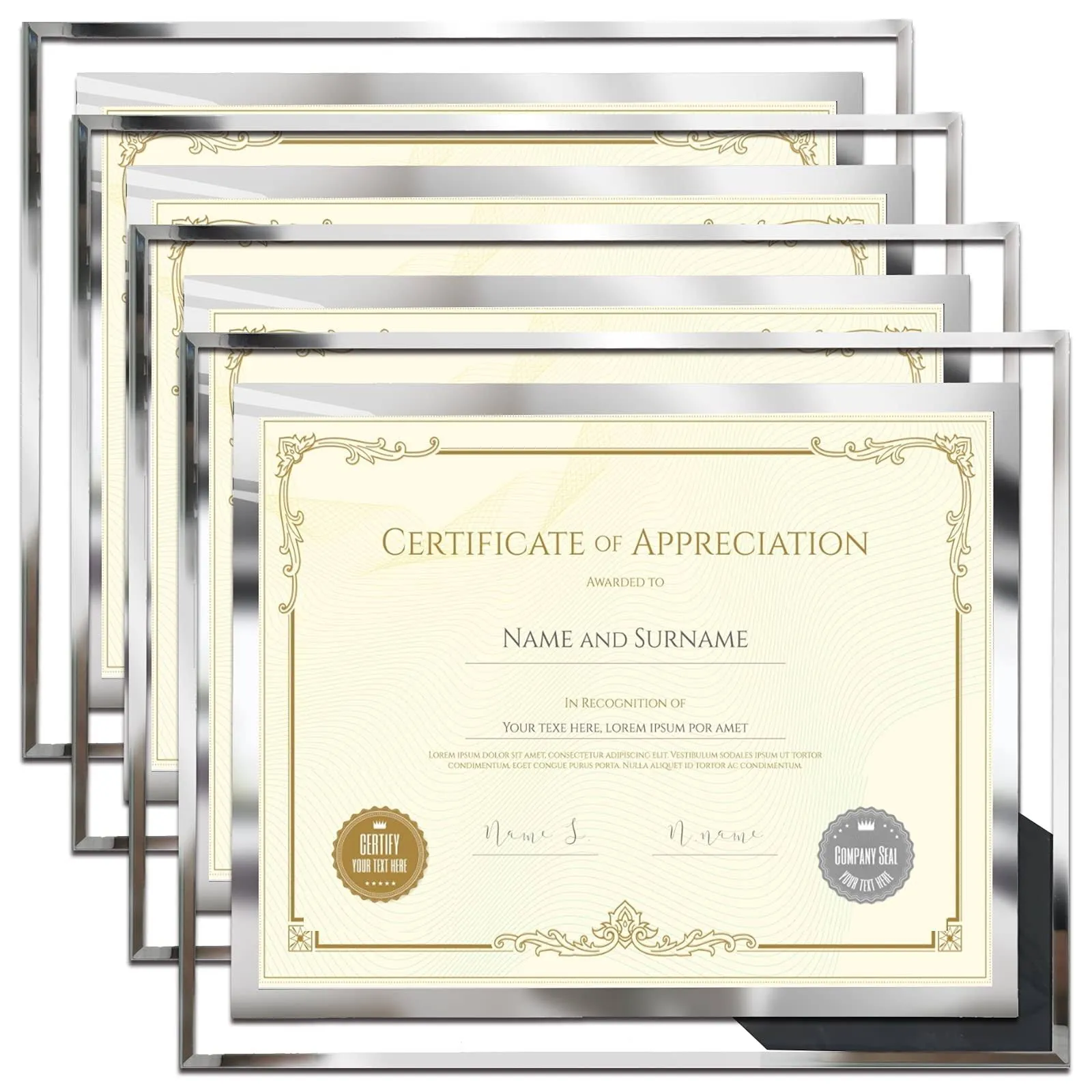 SESEAT 8.5 x 11 Certificate Document Frame Packs4 Diploma Glass Picture Frames for Tabletop