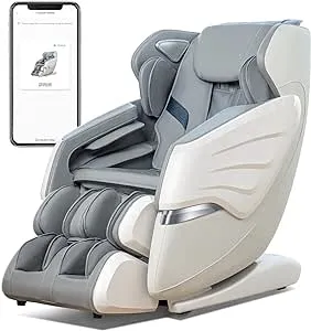 BOSSCARE Massage Chair SL Track Massage Chair Recliner, Zero Gravity Full Body Airbag Massage Chair with Body Scan Bluetooth Heat AI Control Foot Roller Handrail Shortcut Key, R8686 Gary