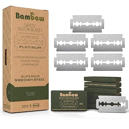 Safety Razor Blades | Swedish Steel Replacement Razor Blades | 100 Pack - 18 to 24 months supply | Bambaw