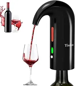 Wine Aerator Electric Pourer Portable One-Touch Wine Decanter Multi-Smart Automatic Filter Wine Dispenser with Red-ray Visible Window & USB Rechargeable for Home, Bar/Travel