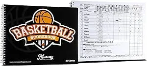 Murray Sporting Goods Basketball Scorebook - 35 Games Score Book Side by Side Score Keeping Book for Stats | Basketball Stat Tracking Book - High School, Middle School, Little League for Scorekeepers