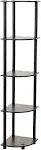 Furinno Turn-N-Tube 5 Tier Corner Display Rack Multipurpose Shelving Unit, Columbia Walnut/Black