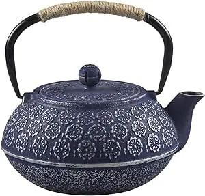 SECHUDO Cast Iron Teapot for Stovetop Safe Coated with Enameled InteriorJapan.<wbr/>..