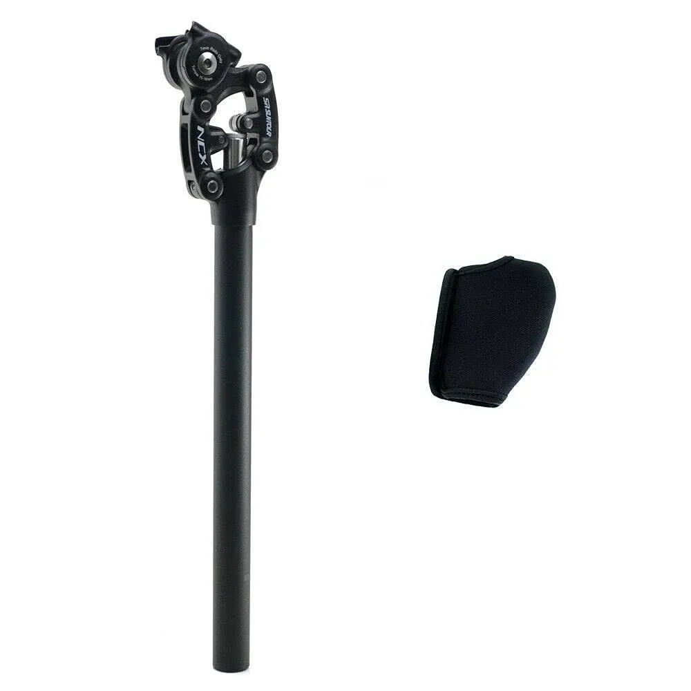 SR Suntour SP12 NCX 27.2X350mm Suspension Seat Post with Protective Cover, Black