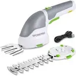 WorkPro 2 in 1 Handheld 3.6V Electric Cordless Shrubbery Trimmer Hedge Shears/Grass Cutter - Pink Ribbon, White