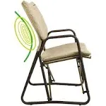 STRONGBACK Outdoor Patio Chair, Portable Folding Outdoor Chair with Lumbar Support, Great for Patio Furniture, Balcony, Camping, and Lawn, Single