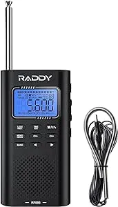 Raddy RF886 Portable Shortwave Radio AM/FM/SW/VHF/WB Digital Radio BT Connection with NOAA and Alert, Rechargeable Pocket Radio w/ 9.85 Ft Wire Antenna