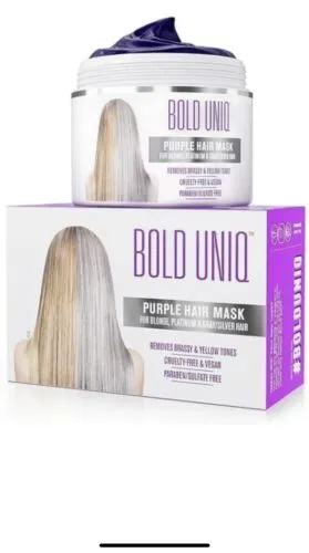 Bold Uniq Purple Hair Mask - For Blonde, Platinum, Bleached, Silver, Gray NEW