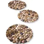 Collections Etc Limestone Rock Stepping Stones - Set of 3