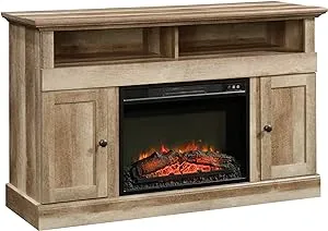 Sauder Cannery Bridge Media Fireplace, for TVs up to 60", Lintel Oak finish