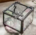 Clear Stained Glass Rosary Box