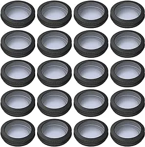 20 Pcs 2 Ounce Aluminum Tin Jar 60 ml Refillable Containers Clear Top Screw Lid Round Tin Container Bottle for Cosmetic,Lip Balm, Cream, Black