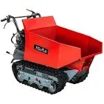 XtremepowerUS 6.5HP All-Terrain Track Wheel Barrow Gas-Powered Wheelbarrow Hydraulic Assist Utility Cart Motorized Wagon