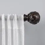 Exclusive Home Vine 1" Curtain Rod and Coordinating Finial Set, Matte Bronze, Adjustable 66"-120"