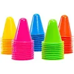 Juvale 50 Pack Mini Cones for Classroom, Traffic Cones, Sports Cones for Soccer, Basketball, Football, Agility, and Footwork Training, Indoor and Outdoor