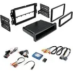 Single/Double Din Radio Dash Kit for 2007-2013 Chevy Silverado, Tahoe, Suburban, Yukon, GMC Sierra w/Radio Module, Steering Wheel Control, Factory Feature Retention, Retains Backup Camera