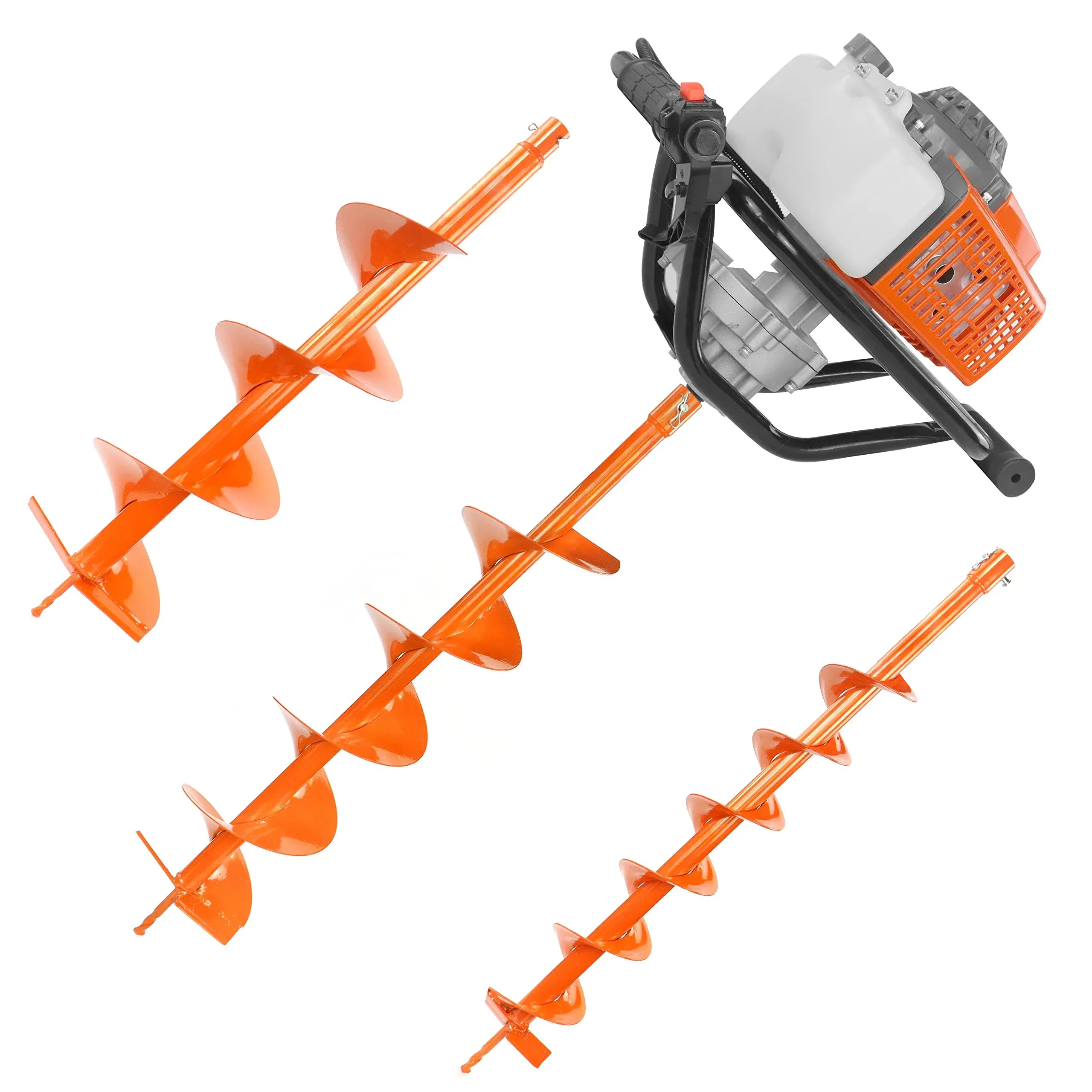 NEOTEC 72CC 2-Stroke Gas Powered Earth Auger Post Fence Hole Digger + 4" 8" Auger Drill Bits