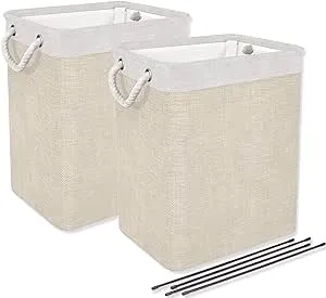 DYD 2pack Laundry Basket with Handles & Brackets Small/Large/Tall Hamper for Kid Girl Collapsible Washing Bin Built-in Lining for Bedroom Dorm Toy Clothing Storage