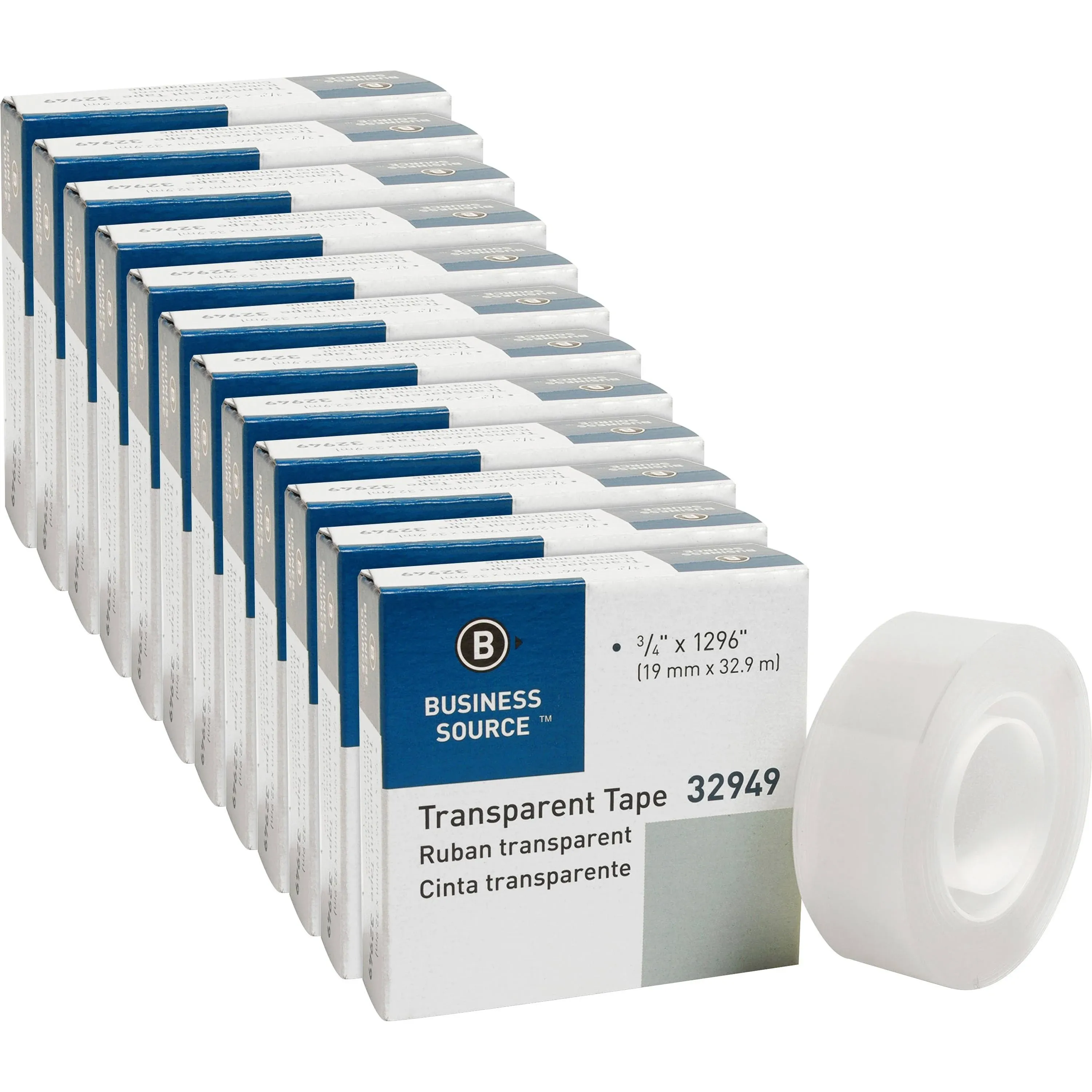 Business Source, Bsn32949pk, All-Purpose Transparent Tape, 12 / Pack, Clear