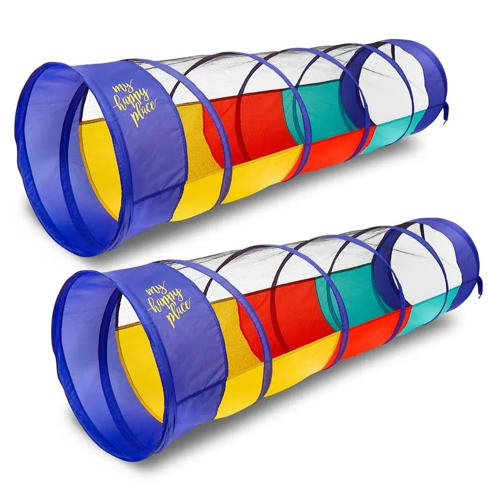 Kiddey Multicolored Play Tunnel for Kids (6’) – Crawl and Explore Te