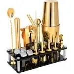 Elite 23-Piece Bartender Kit Cocktail Shaker Set by BARILLIO: Silver