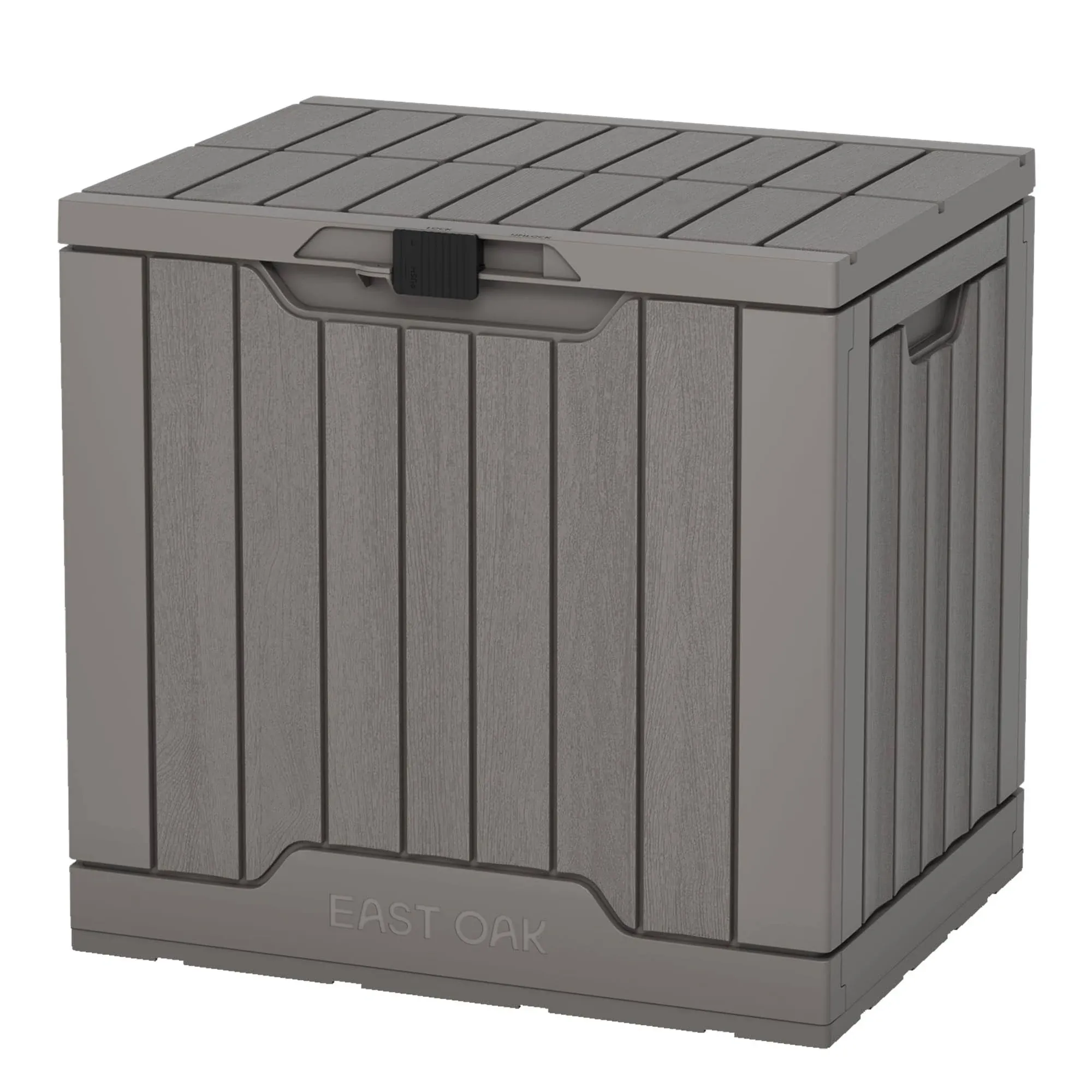 EAST OAK Deck Box, 31 Gallon Indoor and Outdoor Storage Box 31 Gallon, Grey 