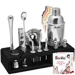 Mixology Bartender Kit Cocktail Shaker Set by Barillio Drink Mixer Set with B...