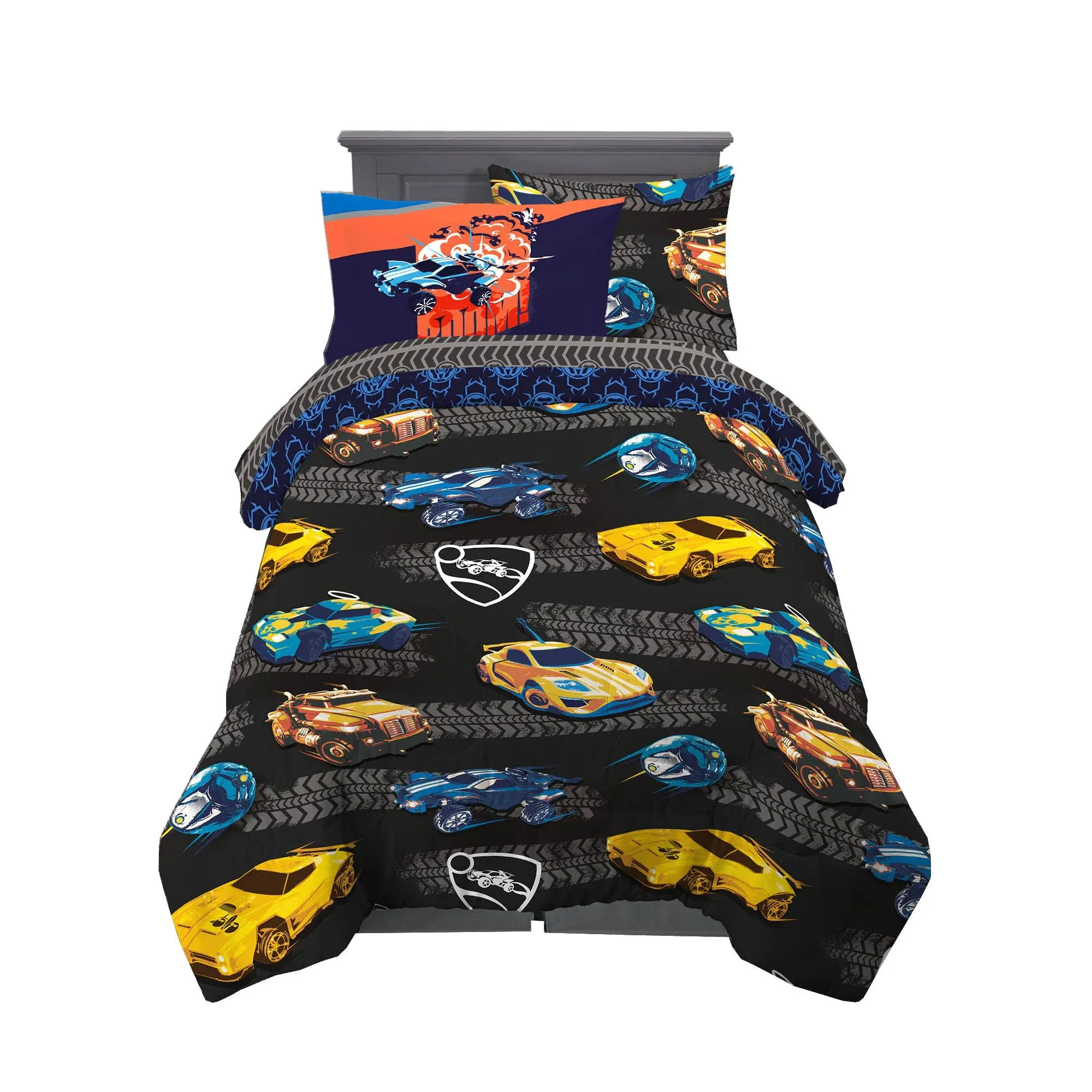 Rocket League Kids Twin Bed Comforter and Sheet with Sham 5-Pieces Bedding Set