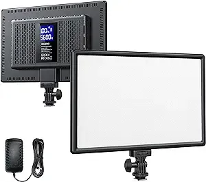 RALENO LED Video Soft Light Panel Studio Photography, Live Streaming, Video Conferencing Camera Light Built-in Dual Rechargeable Battery, Adjustab