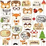 Yaaaaasss! 35 PCS Woodland Animal Photo Booth Props Wild One Camping Forest Theme Party Favors Decorations For Woodland Creatures Baby Shower Birthday Party