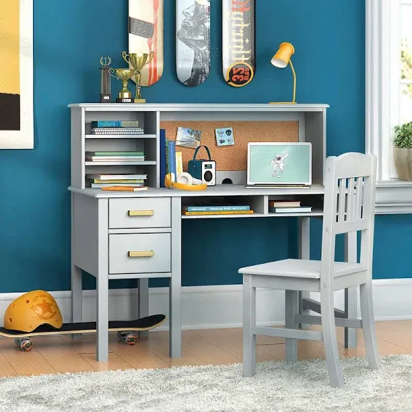 Guidecraft Kids' Taiga Desk and Hutch - Gray