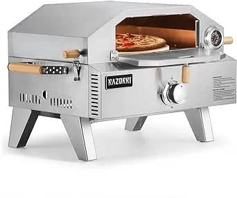 Razorri Outdoor Portable Stainless Steel Gas Pizza Oven, 2-in-1 Fire Griller and Pizza Maker