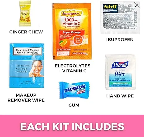 Hangover Treats 5 Pre-Filled Hangover Kits for Bachelorette Party Favors, Birthdays, Bridal Showers & Wedding Party Favors | 6 Pcs Premium Bulk