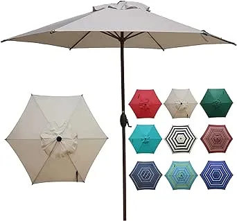 Abba Patio Patio Umbrella Outdoor Umbrella Patio Market Table Umbrella with Push Button Tilt and Crank for Garden, Lawn, Deck, Backyard & Pool