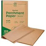 Gusto 16x24in Kraft Unbleached Parchment Paper Sheets Baking Supplies, 100-Pack