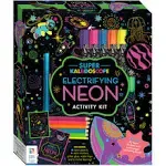 Hinkler Super Kaleidoscope - Electrifying Neon Activity Kit - Space Themed Coloring Book with Neon Stationery and Stickers - Rocket Keyring - Arts and Craft Kits for Kids Aged 6 to 12