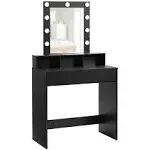 Vanity Makeup Table Set with LED Lighted Mirror Bedroom Dressing Table White