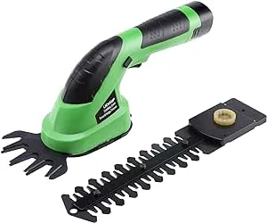 Lichamp 2-in-1 Electric Hand Held Grass Shear Hedge Trimmer Shrubbery Clipper Cordless Battery Powered Rechargeable for Garden and Lawn CGS-7201