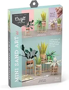 Craft Crush Faux Plant Sand Craft Kit - DIY Home Decor for Desk, Dresser & Office