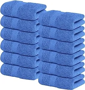 Infinitee Xclusives Premium Wash Cloths for Showering 13x13 100 Cotton Washcloths Pack of 12 Soft and Absorbent Face Tow