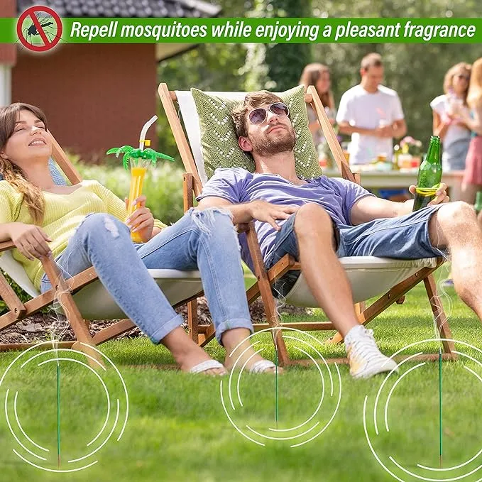 Mosquito Repellent Incense Sticks 50 Pieces per Box, for Patio/Natural Ingredients Citronella Oil/Lemongrass Oil/Made with Natural Based Essential - DEET Free Outdoor