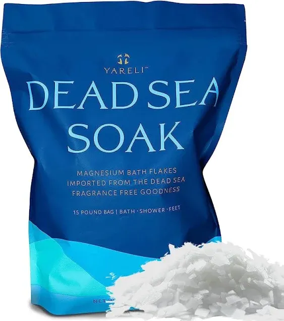 Dead Sea Bath &amp; Foot Soak, Magnesium Bath Salt Flakes, 5Lb