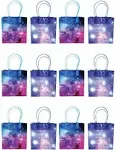 TINYMILLS Galaxy Outer Space Party Favor Bags Treat Bags - 12 Bags