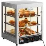 VEVOR SPBWJCYBXGGHBUG51V1 3-Tier Commercial Food Warmer Countertop Pizza Cabinet with Water Tray