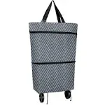 Grocery Cart with Wheels, Reusable Portable Collapsible Trolley Bags Hand Pul...