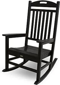 Trex Outdoor Furniture by Polywood TXR100CB Yacht Club Rocking Chair Rocker, Charcoal Black