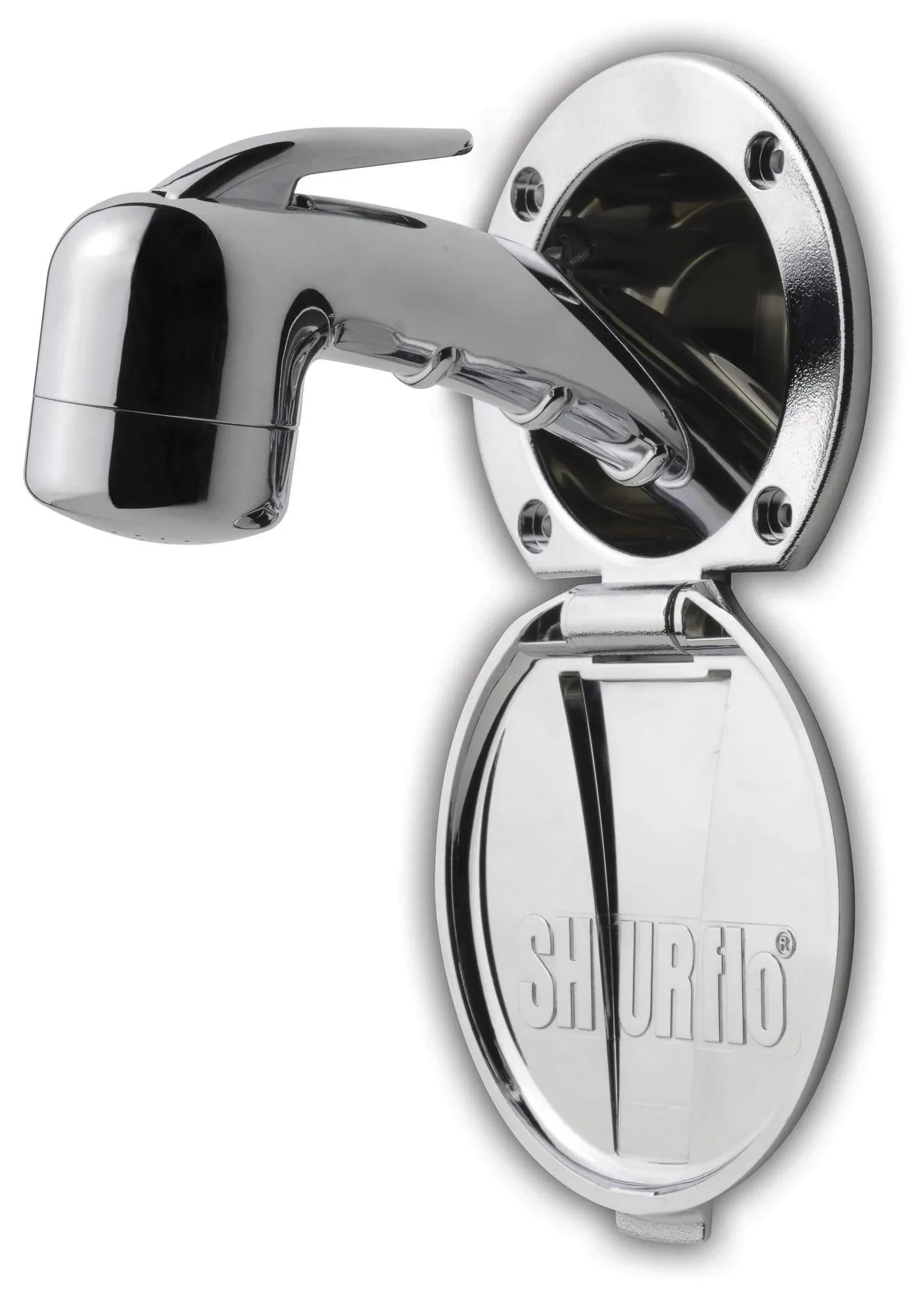 Ambassador Marine Plastic Lid/Cup Recessed Shower Kit with No Hook Small Chrome