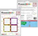 PicassoTiles 12pcs Mirror Magnetic Building Tile Set